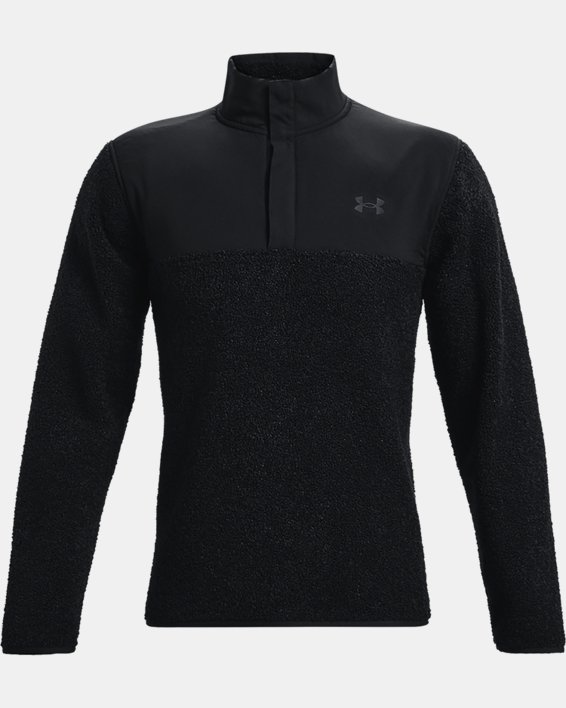 Men's UA SweaterFleece Pile Pullover, Black, pdpMainDesktop image number 4